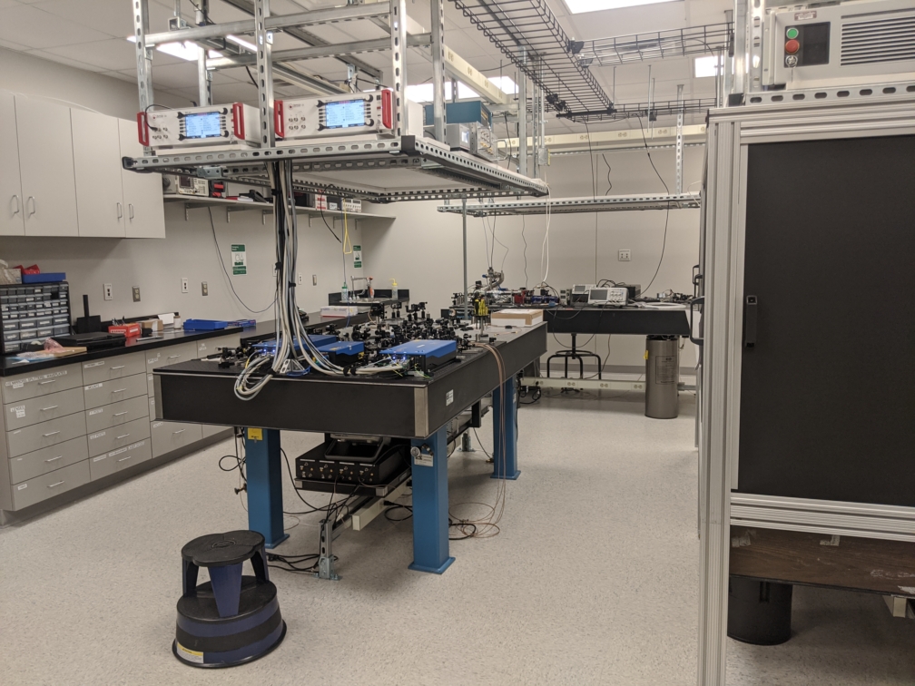 Lasers set up in the new lab Sommer Lab